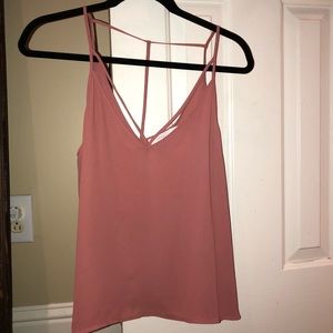 Pink lush strappy tank top